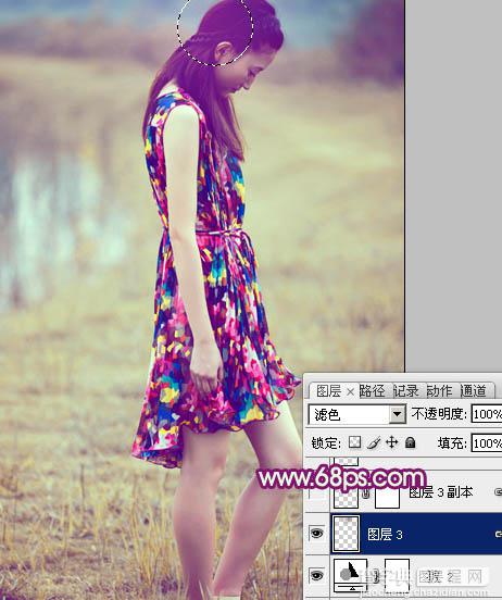 Photoshop为草地美女图片增加上流行的暗调暖色效果27