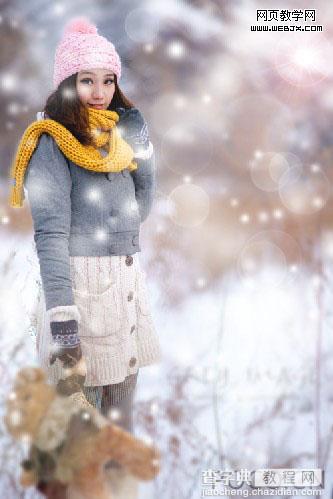 photoshop 浪漫的冬季雪景美女图片4