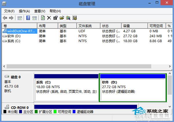 Windows8系统如何打开磁盘管理器对磁盘压缩、扩展等操作1