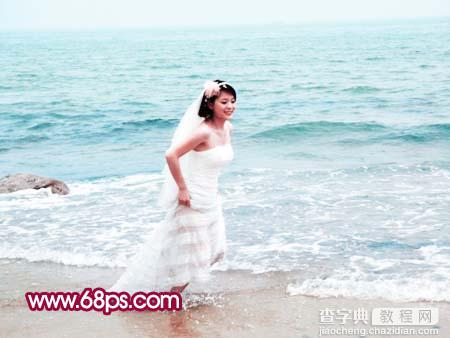 Photoshop调色教程:海景婚纱的美丽10
