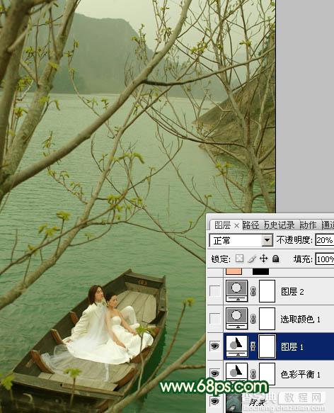 Photoshop制作灿烂的春季绿色婚片6