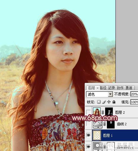 Photoshop将逆光美女图片增加柔和的橙黄色效果16