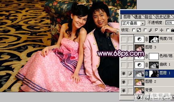 Photoshop 浪漫的蓝紫色婚片4