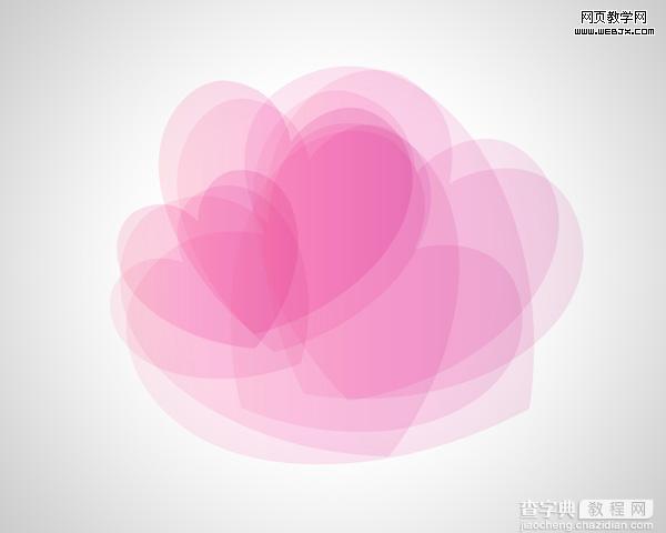 Photoshop将用心形工具绘制出粉红色的心形图案效果14