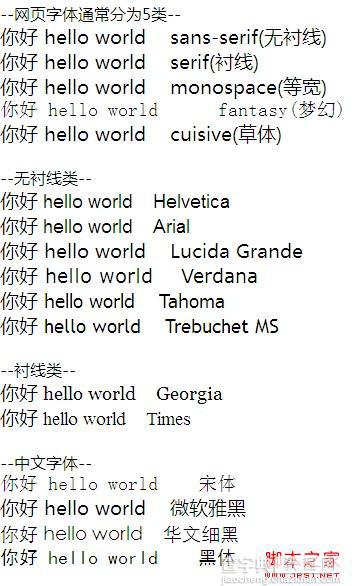 Web中常用字体介绍(ios和android浏览器支持的字体)3