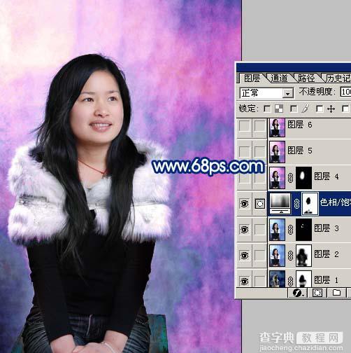 Photoshop 照片加上绚丽的蓝紫色背景10