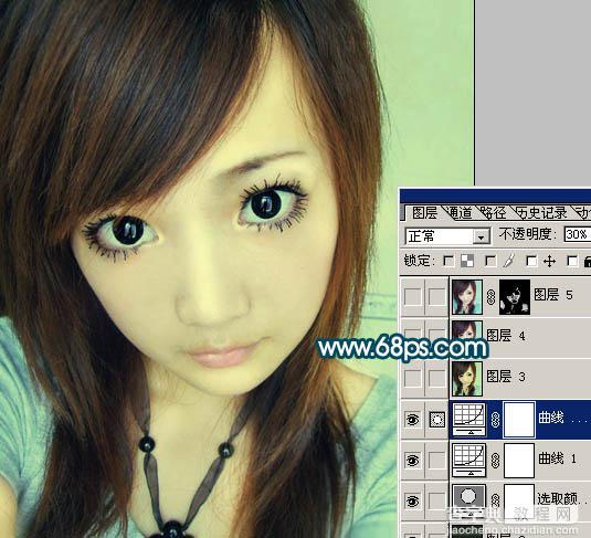 Photoshop 偏色的人物照片修正再现甜美色12