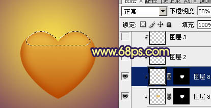 photoshop将利用水晶心形制作成漂亮的橙黄色花朵效果6
