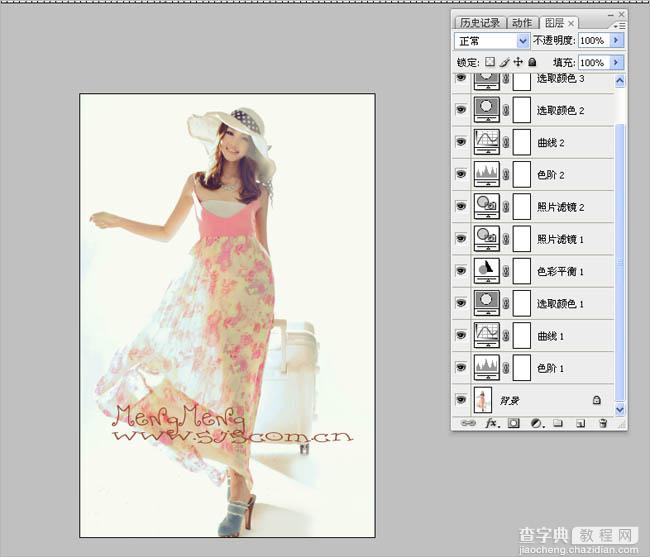Photoshop将时尚美女图片调制出漂亮的日韩暖色调效果10