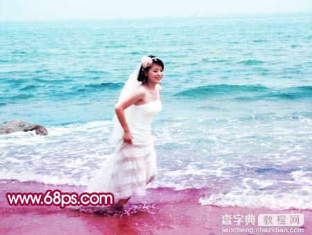 Photoshop调色教程:海景婚纱的美丽13