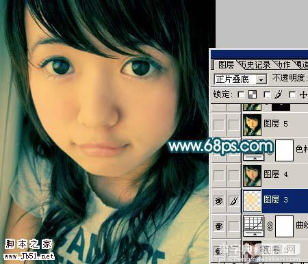 Photoshop 调出可爱女孩个性青黄色7