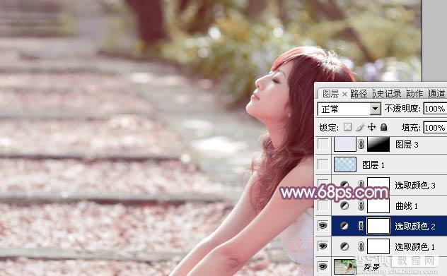 Photoshop将美女图片快速打造出柔和的韩系淡蓝色效果11