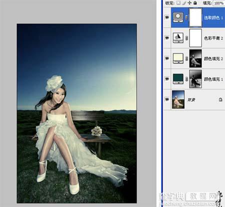 Photoshop 打造怀旧的古典淡黄色婚片11