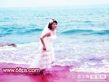 Photoshop调色教程:海景婚纱的美丽15