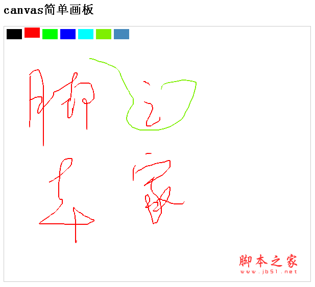 html5 canvas 简单画板实现代码1