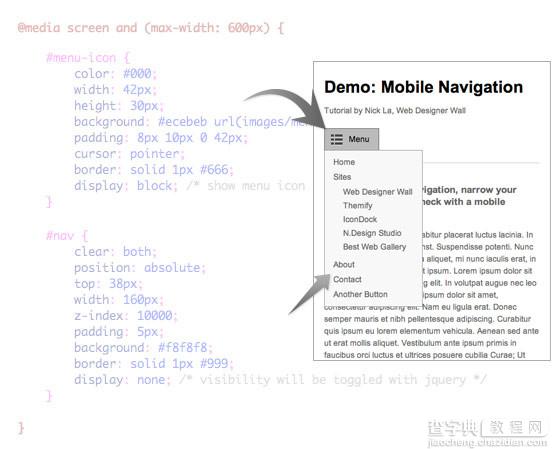 使用jquery实现HTML5响应式导航菜单教程2