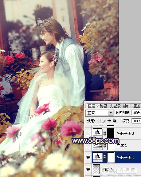 Photoshop将外景婚片调成流行的橙蓝混合色24