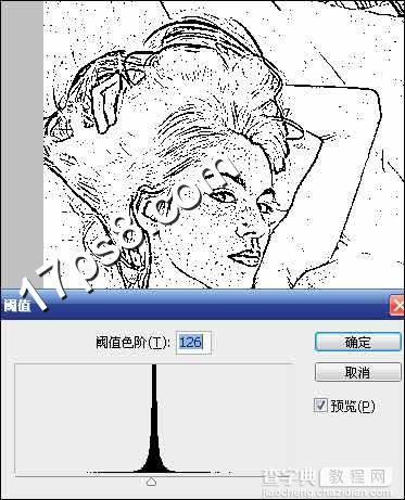 photoshop将美女照片制作出素描效果5