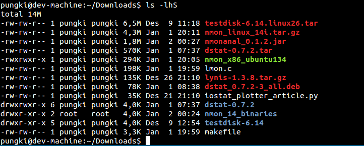 linux ls命令的20个实用范例6