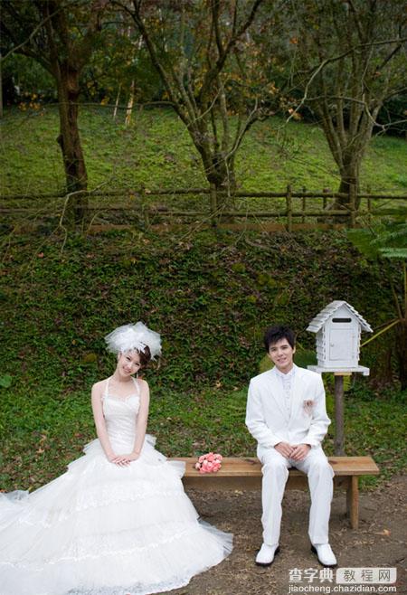 Photosho将公园婚片调制出漂亮的暗红色1