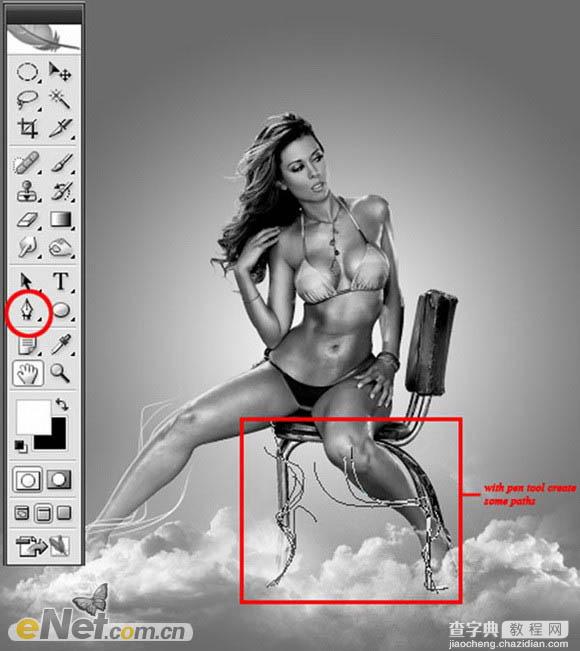 Photoshop将美女图片打造漂亮的灰色星空海报8