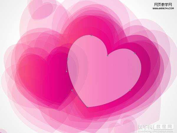 Photoshop将用心形工具绘制出粉红色的心形图案效果27