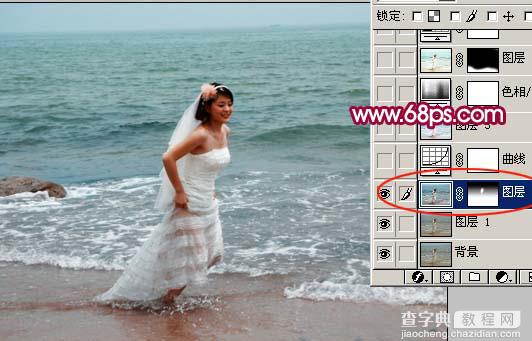 Photoshop调色教程:海景婚纱的美丽4