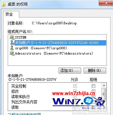 在安全选项卡下有未知账户Win7 32位系统下如何删除未知帐户2