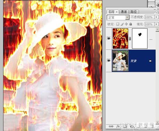 Photoshop制作超酷的烈火人像效果11