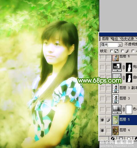 photoshop 人物生活照片可爱的粉绿色5