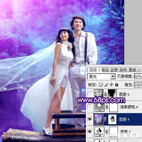 Photosho将河景婚片调制出梦幻的蓝紫色27