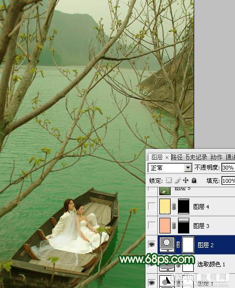 Photoshop制作灿烂的春季绿色婚片10