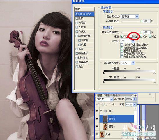 photoshop CMYK颜色下把偏色人物照片转为暗灰色艺术效果9