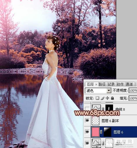 Photoshop将外景婚片打造出古典暗调橙红色35