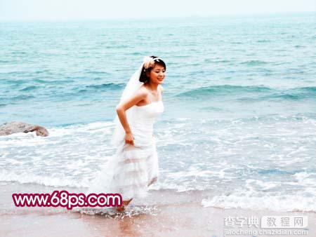 Photoshop调色教程:海景婚纱的美丽7
