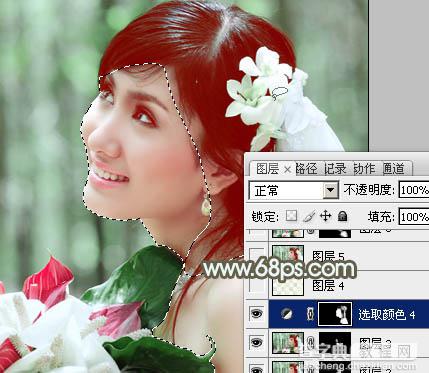 Photoshop将夏日外景美女图片加上柔美凉爽的淡绿色28