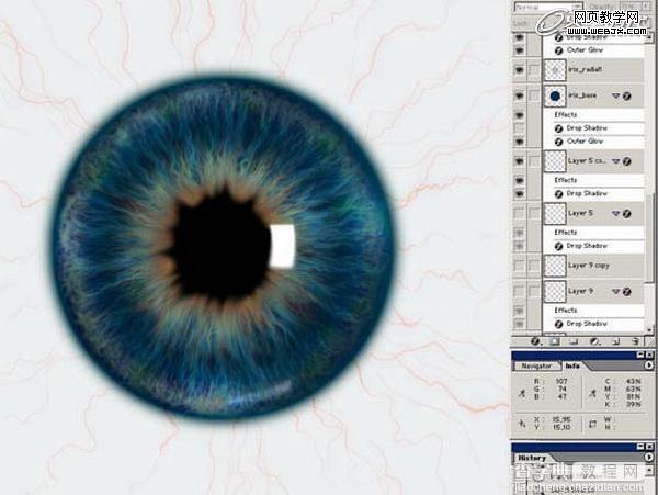 Photoshop将绘制出逼真的眼球效果的鼠绘实例教程21
