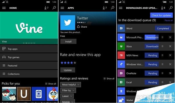 win10 Mobile新应用商店截图曝光:UI调整1