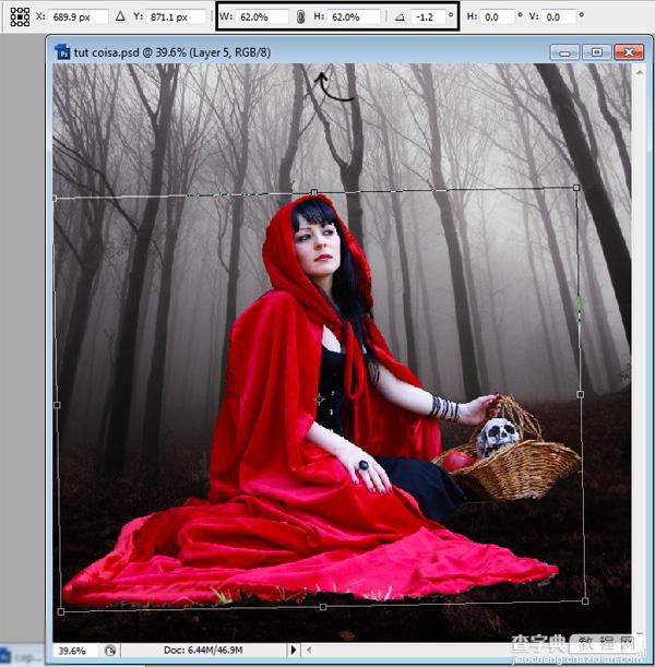 PhotoShop合成制作迷雾森林中的小红帽巫女场景教程30