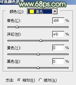 Photoshop将树景人物图片打造灿烂的黄绿色3