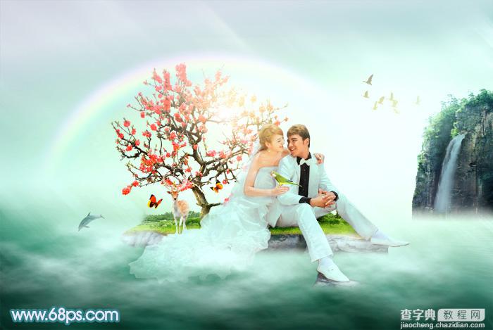 Photoshop打造唯美的彩虹岛婚片教程1