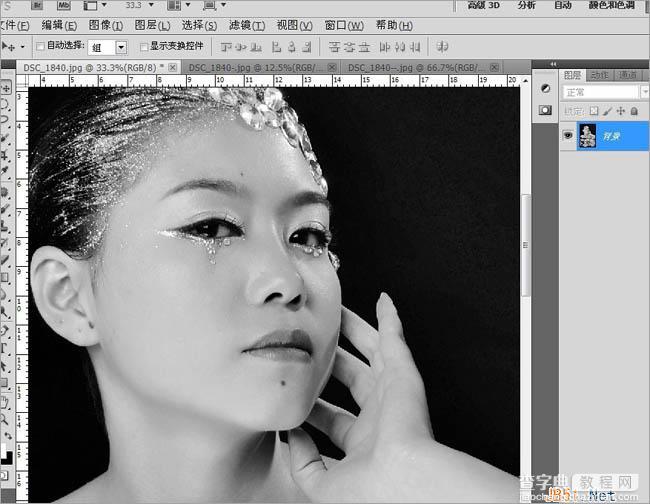 Photoshop(PS)设计制作非常精致的黑白人像效果实例教程6