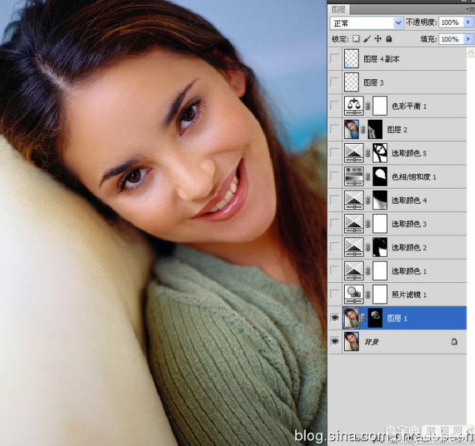PhotoShop将普通美女人像调制出清爽自然的效果教程3