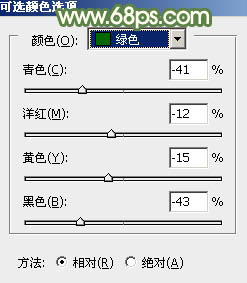 Photoshop将树丛中的人物调制出小清新的淡绿色8