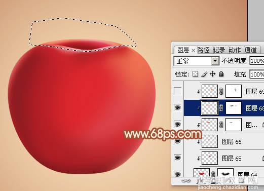 Photoshop设计制作出精致的水晶红苹果23