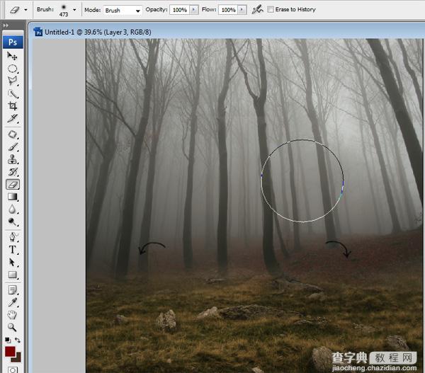 PhotoShop合成制作迷雾森林中的小红帽巫女场景教程11