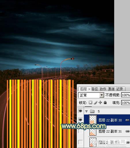 Photoshop为公路图片渲染出漂亮的夜景灯光效果21