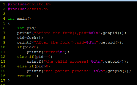Linux系统中C语言编程创建函数fork()执行解析1