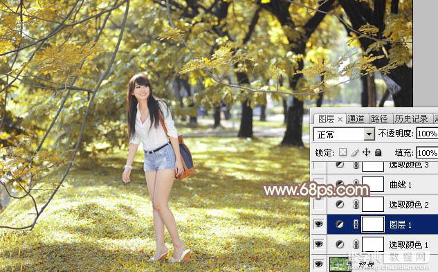 Photoshop为大树下的美女调制出唯美的秋季淡褐色8