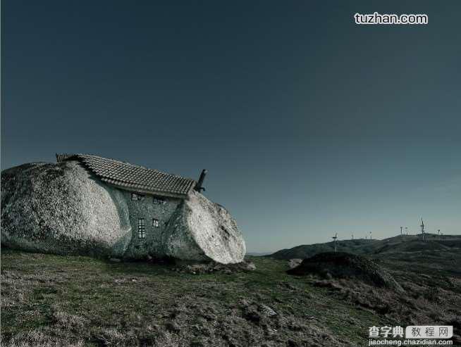 PhotoShop(PS)设计一幅具有超现实感的石屋风景照片实例教程5